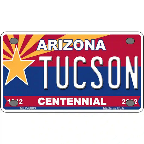 Arizona Centennial Tucson Novelty Metal License Plate 4" x 2.2" (MLP)