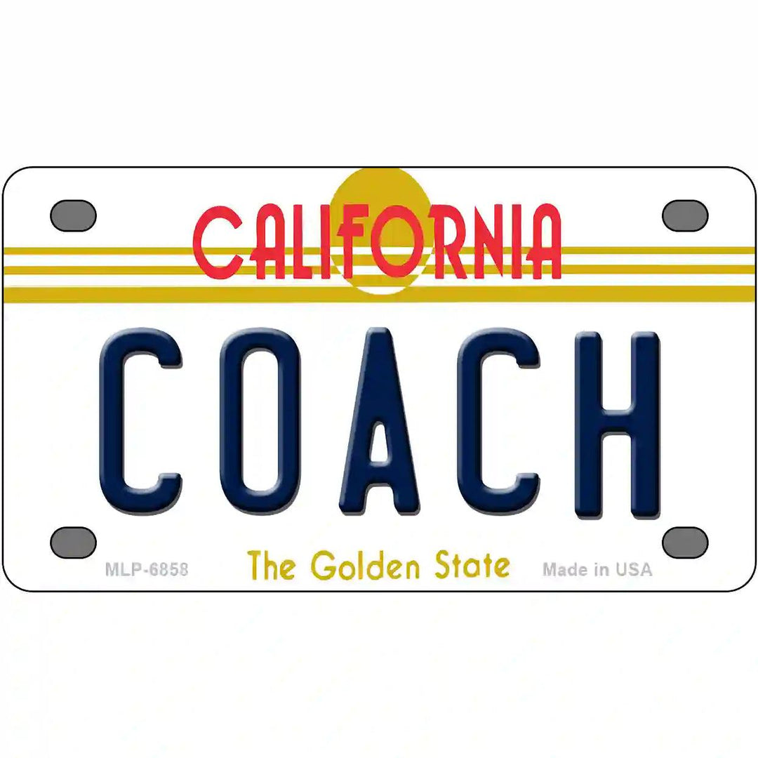 Coach California Novelty Metal License Plate 4" x 2.2" (MLP)