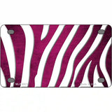 Pink White Zebra Oil Rubbed Metal Novelty License Plate 4" x 2.2" (MLP)