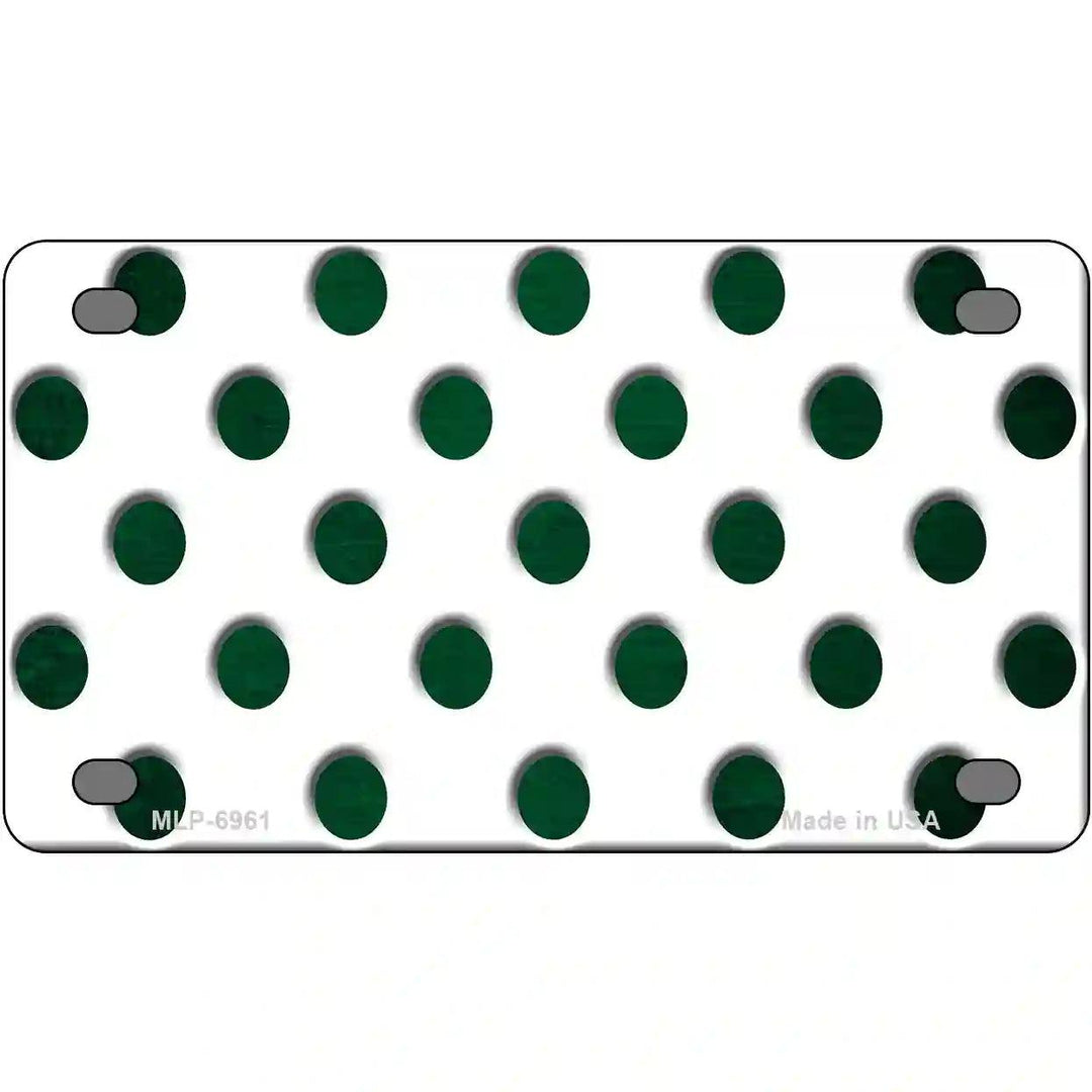 Green White Dots Oil Rubbed Metal Novelty License Plate 4" x 2.2" (MLP)