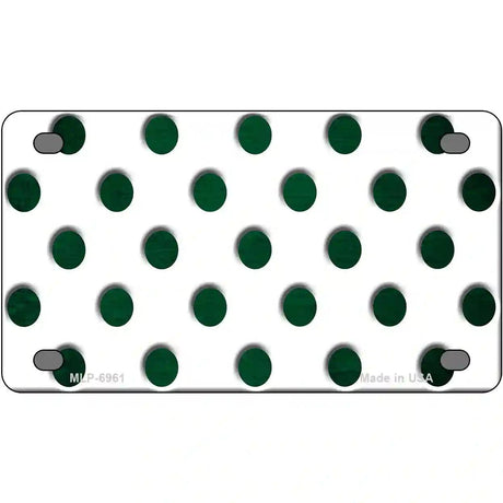 Green White Dots Oil Rubbed Metal Novelty License Plate 4" x 2.2" (MLP)