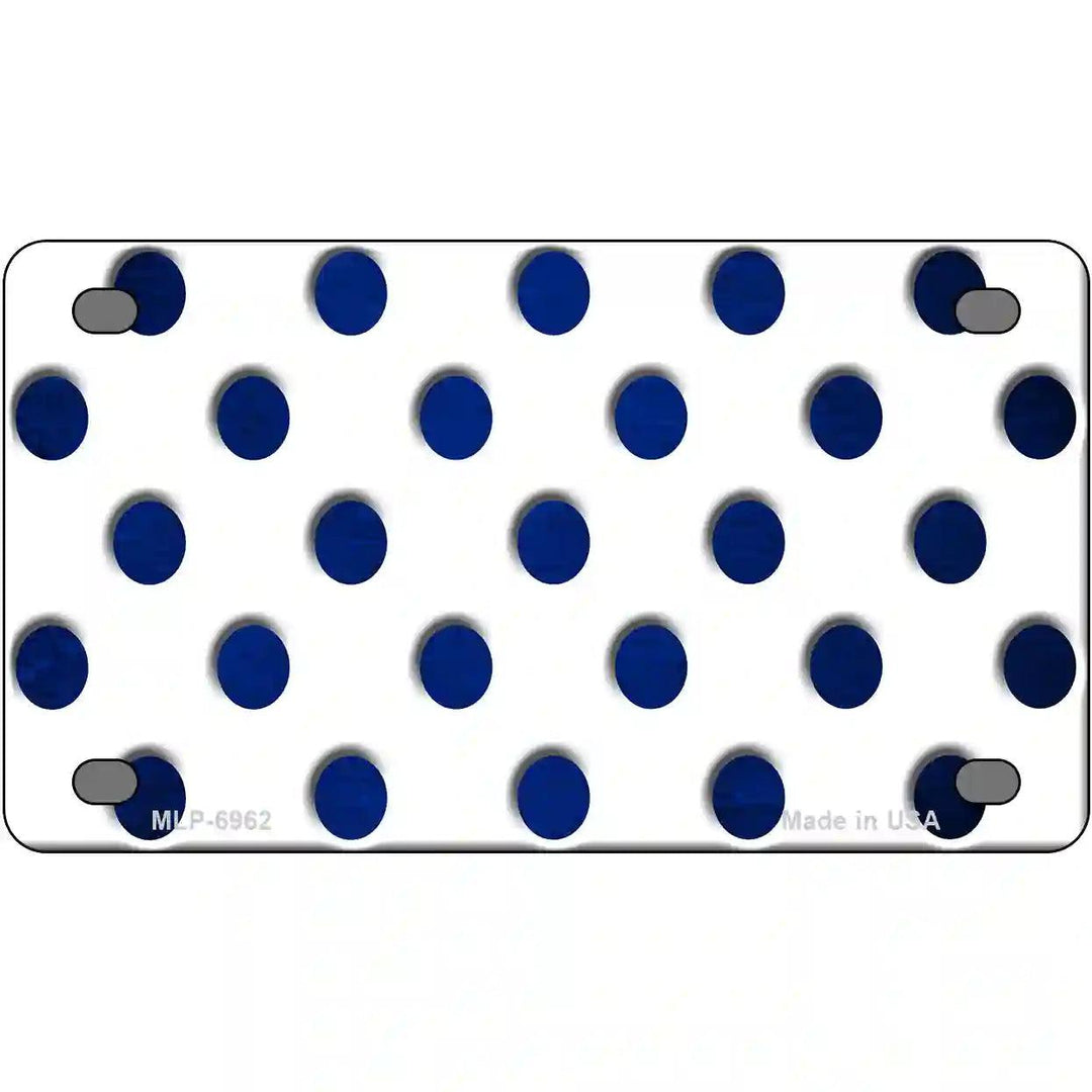 Blue White Dots Oil Rubbed Metal Novelty License Plate 4" x 2.2" (MLP)