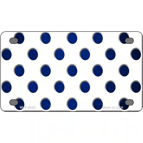 Blue White Dots Oil Rubbed Metal Novelty License Plate 4" x 2.2" (MLP)
