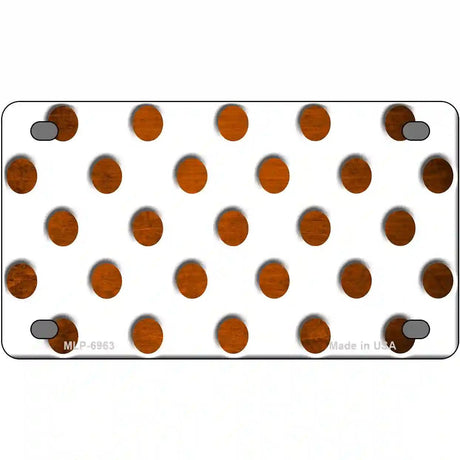 Orange White Dots Oil Rubbed Metal Novelty License Plate 4" x 2.2" (MLP)