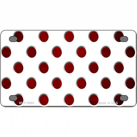 Red White Dots Oil Rubbed Metal Novelty License Plate 4" x 2.2" (MLP)