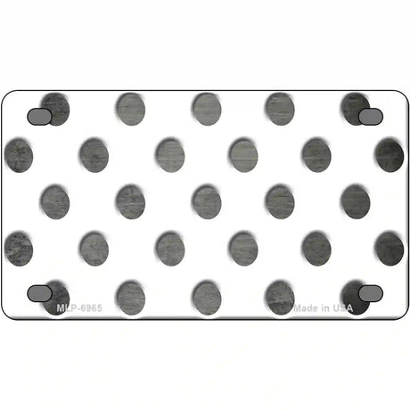 Gray White Dots Oil Rubbed Metal Novelty License Plate 4" x 2.2" (MLP)