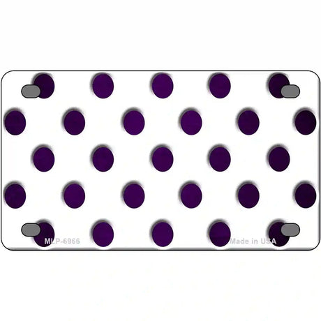 Purple White Dots Oil Rubbed Metal Novelty License Plate 4" x 2.2" (MLP)