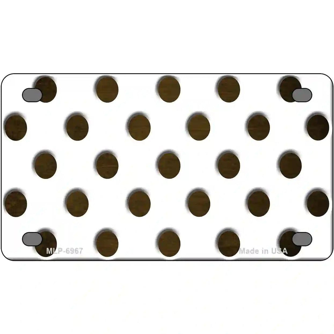 Brown White Dots Oil Rubbed Metal Novelty License Plate 4" x 2.2" (MLP)