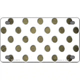 Gold White Dots Oil Rubbed Metal Novelty License Plate 4" x 2.2" (MLP)