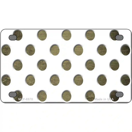 Gold White Dots Oil Rubbed Metal Novelty License Plate 4" x 2.2" (MLP)