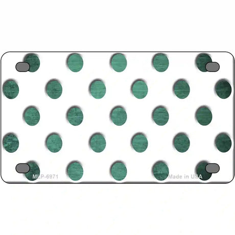 Mint White Dots Oil Rubbed Metal Novelty License Plate 4" x 2.2" (MLP)
