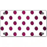 Pink White Dots Oil Rubbed Metal Novelty License Plate 4" x 2.2" (MLP)