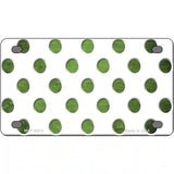Lime Green White Dots Oil Rubbed Metal Novelty License Plate 4" x 2.2" (MLP)