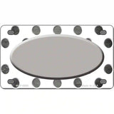 Gray White Dots Oval Oil Rubbed Metal Novelty License Plate 4" x 2.2" (MLP)