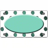 Mint White Dots Oval Oil Rubbed Metal Novelty License Plate 4" x 2.2" (MLP)
