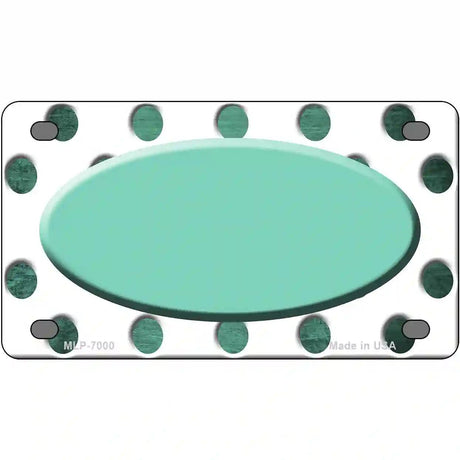 Mint White Dots Oval Oil Rubbed Metal Novelty License Plate 4" x 2.2" (MLP)