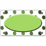 Lime Green White Dots Oval Oil Rubbed Metal Novelty License Plate 4" x 2.2" (MLP)