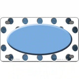 Light Blue White Dots Oval Oil Rubbed Metal Novelty License Plate 4" x 2.2" (MLP)