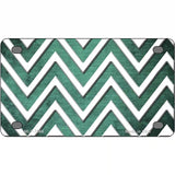 Mint White Chevron Oil Rubbed Metal Novelty License Plate 4" x 2.2" (MLP)