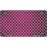 Pink White Quatrefoil Oil Rubbed Metal Novelty License Plate 4" x 2.2" (MLP)