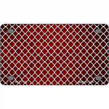 Red White Quatrefoil Oil Rubbed Metal Novelty License Plate 4" x 2.2" (MLP)