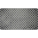 Gray White Quatrefoil Oil Rubbed Metal Novelty License Plate 4" x 2.2" (MLP)