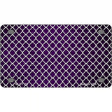 Purple White Quatrefoil Oil Rubbed Metal Novelty License Plate 4" x 2.2" (MLP)