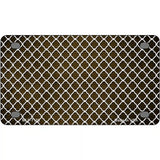 Brown White Quatrefoil Oil Rubbed Metal Novelty License Plate 4" x 2.2" (MLP)