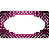 Pink White Quatrefoil Scallop Oil Rubbed Metal Novelty License Plate 4" x 2.2" (MLP)