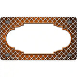 Orange White Quatrefoil Scallop Oil Rubbed Metal Novelty License Plate 4" x 2.2" (MLP)