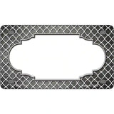 Gray White Quatrefoil Scallop Oil Rubbed Metal Novelty License Plate 4" x 2.2" (MLP)