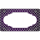 Purple White Quatrefoil Scallop Oil Rubbed Metal Novelty License Plate 4" x 2.2" (MLP)
