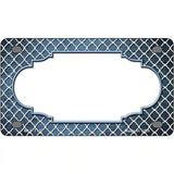 Light Blue White Quatrefoil Scallop Oil Rubbed Metal Novelty License Plate 4" x 2.2" (MLP)