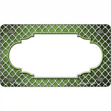 Lime Green White Quatrefoil Scallop Oil Rubbed Metal Novelty License Plate 4" x 2.2" (MLP)