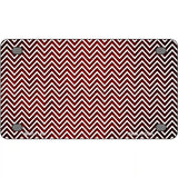 Red White Small Chevron Oil Rubbed Metal Novelty License Plate 4" x 2.2" (MLP)