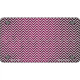 Pink White Small Chevron Oil Rubbed Metal Novelty License Plate 4" x 2.2" (MLP)
