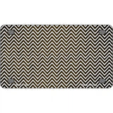 Brown White Small Chevron Oil Rubbed Metal Novelty License Plate 4" x 2.2" (MLP)
