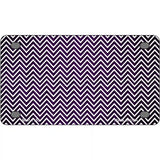 Purple White Small Chevron Oil Rubbed Metal Novelty License Plate 4" x 2.2" (MLP)