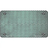 Mint White Small Chevron Oil Rubbed Metal Novelty License Plate 4" x 2.2" (MLP)