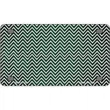 Green White Small Chevron Oil Rubbed Metal Novelty License Plate 4" x 2.2" (MLP)