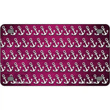 Pink White Anchor Oil Rubbed Metal Novelty License Plate 4" x 2.2" (MLP)