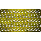 Yellow White Anchor Oil Rubbed Metal Novelty License Plate 4" x 2.2" (MLP)