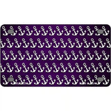 Purple White Anchor Oil Rubbed Metal Novelty License Plate 4" x 2.2" (MLP)