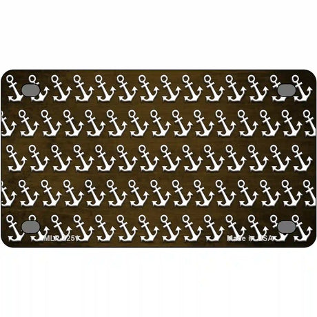 Brown White Anchor Oil Rubbed Metal Novelty License Plate 4" x 2.2" (MLP)