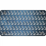 Light Blue White Anchor Oil Rubbed Metal Novelty License Plate 4" x 2.2" (MLP)