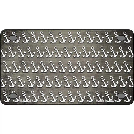 Tan White Anchor Oil Rubbed Metal Novelty License Plate 4" x 2.2" (MLP)