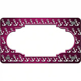 Pink White Anchor Scallop Oil Rubbed Metal Novelty License Plate 4" x 2.2" (MLP)