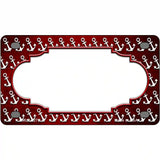 Red White Anchor Scallop Oil Rubbed Metal Novelty License Plate 4" x 2.2" (MLP)