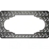 Gray White Anchor Scallop Oil Rubbed Metal Novelty License Plate 4" x 2.2" (MLP)