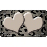 Tan Black Cheetah Hearts Oil Rubbed Metal Novelty License Plate 4" x 2.2" (MLP)